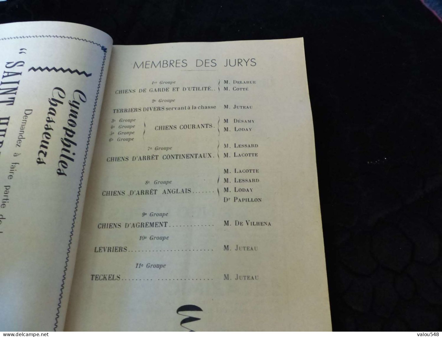 VP-70 , Catalogue Exposition Canine , Société St Hubert De L'Ouest, Nantes 1954, 115 Pages - Programmi