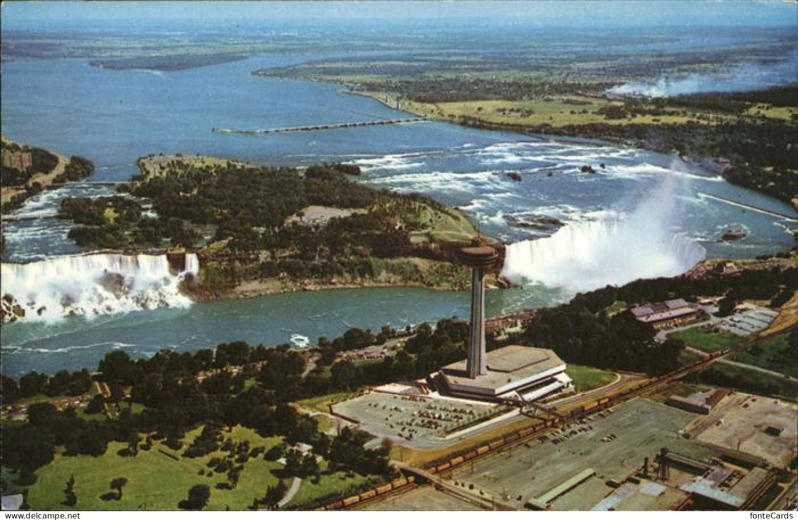 11491798 Niagara Falls Ontario Aerial View Of American And Horsehoe Falls Skylon - Unclassified