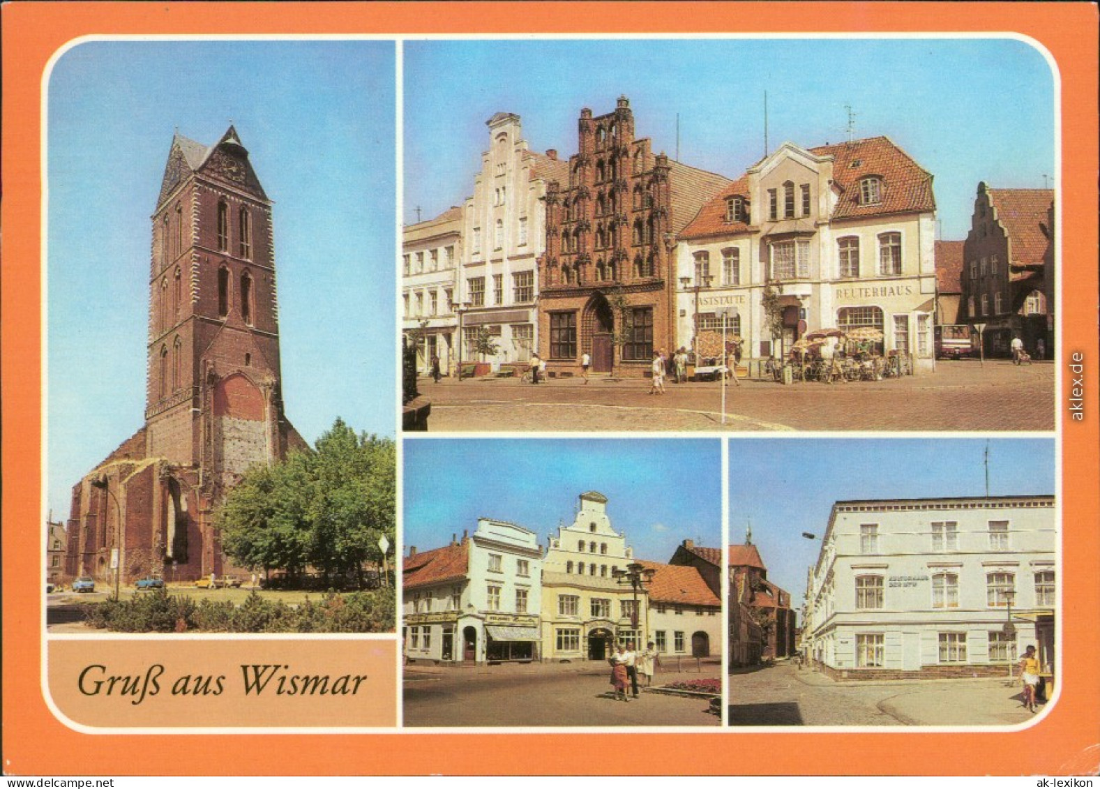 Wismar St. Marien, Markt, Blick Zur Löwenapotheke, Kulturhaus Der MTW 1987 - Wismar