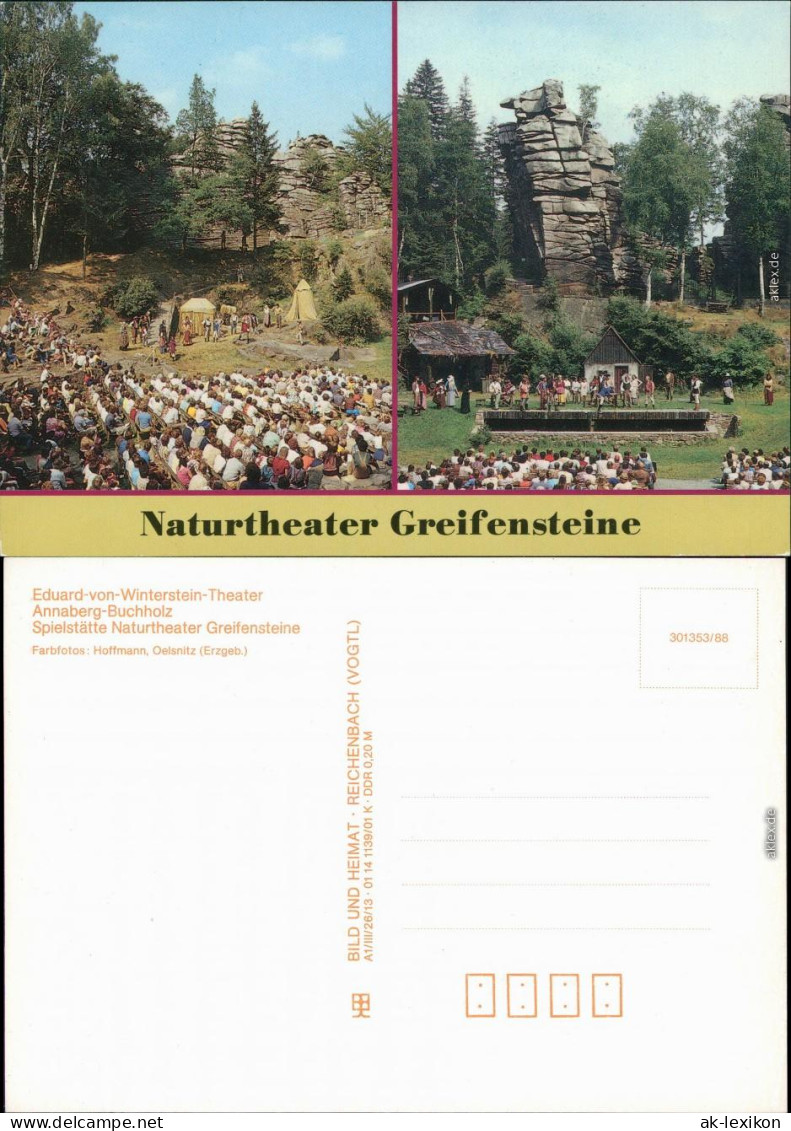 Annaberg-Buchholz Naturtheater Greifensteine Ansichtskarte 1988 - Annaberg-Buchholz