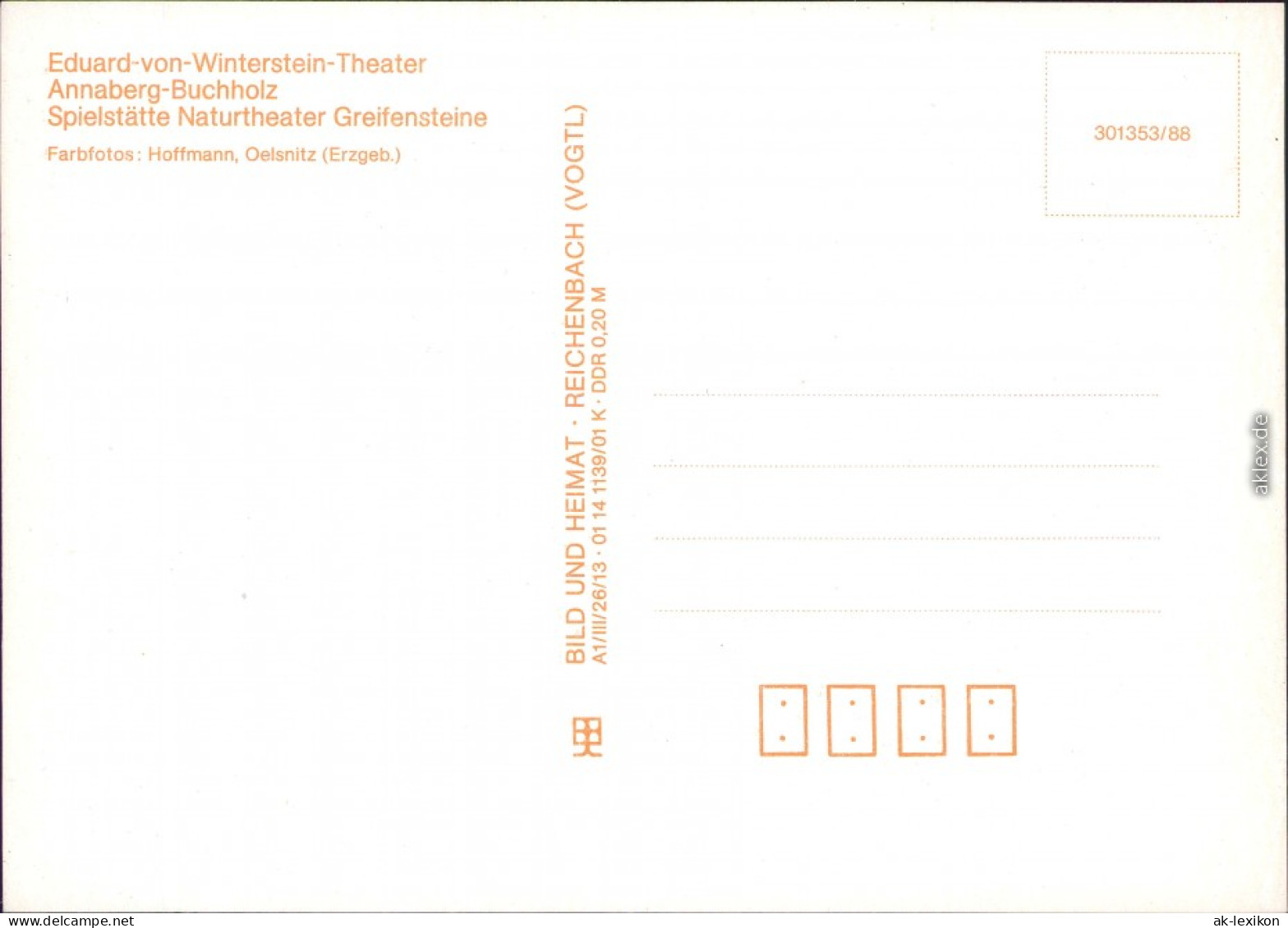 Annaberg-Buchholz Naturtheater Greifensteine Ansichtskarte 1988 - Annaberg-Buchholz