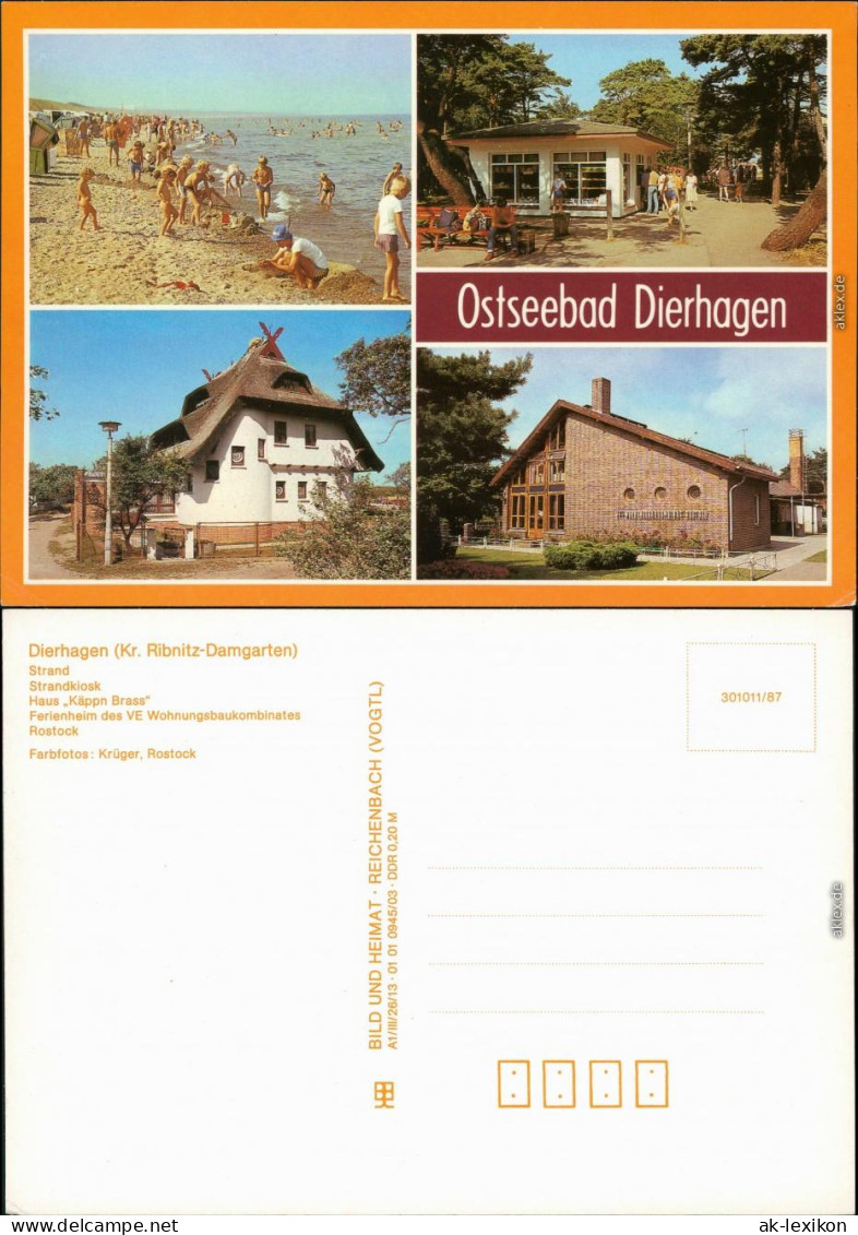 Dierhagen  Strandkiosk, Haus "Käppn Brass" Wohnungsbaukombinates Rostock 1987 - Autres & Non Classés