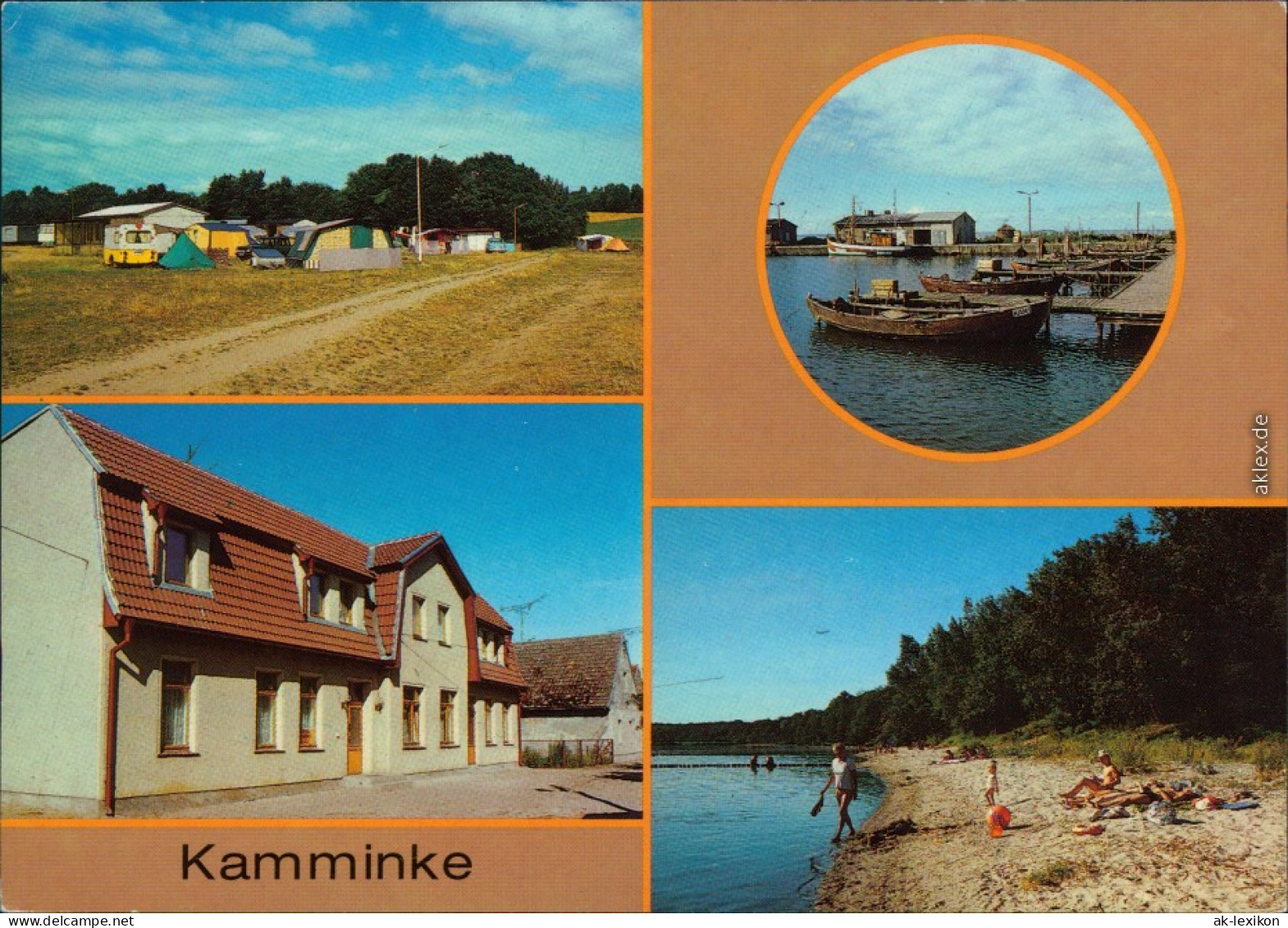 Kamminke Campingplatz, Blick Zum Hafen, Konsum-Gaststätte "Haftblick" Haff 1987 - Sonstige & Ohne Zuordnung