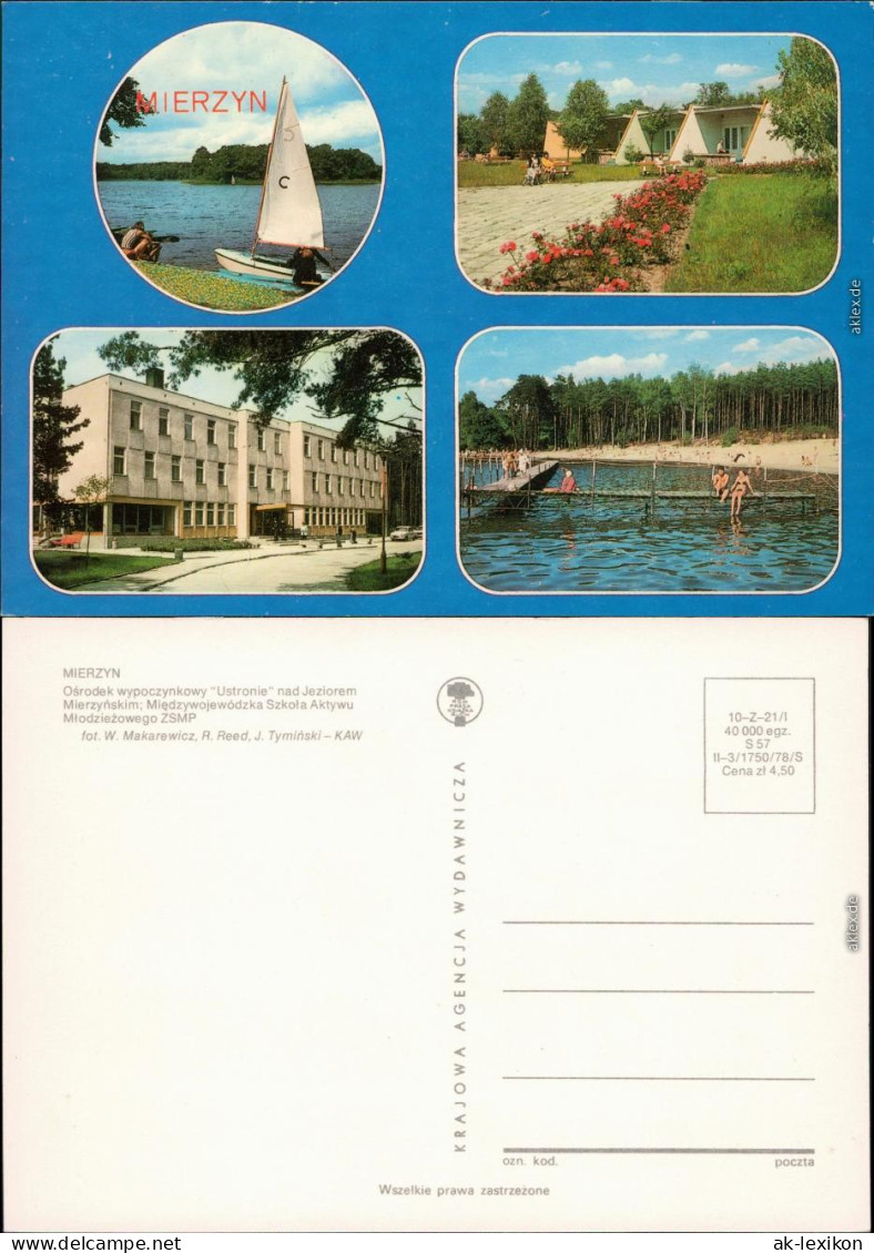 Möhringen (Pommern) Mierzyn See, Badestrand, Bungalowsiedlung 1978 - Pologne
