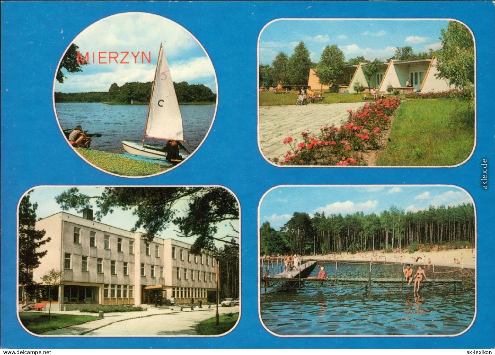 Möhringen (Pommern) Mierzyn See, Badestrand, Bungalowsiedlung 1978 - Pologne