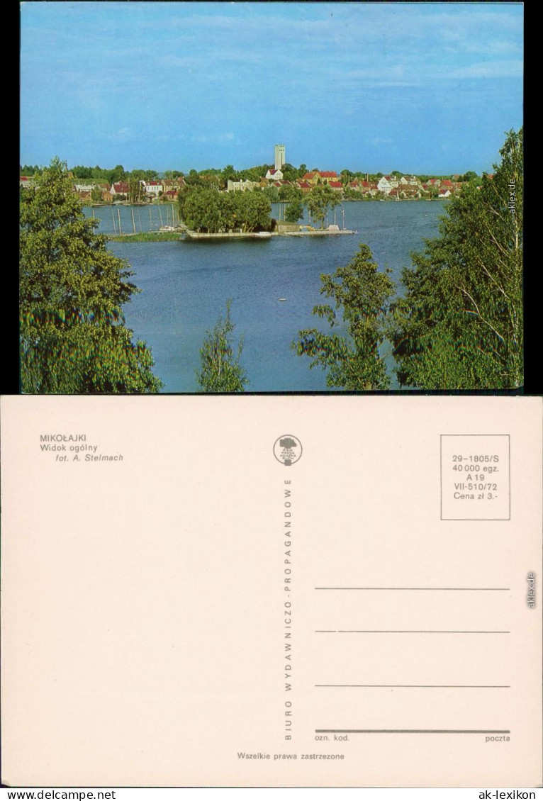 Mikolajki Mikolajki Panorama-Ansicht Ansichtskarte Masuren 1972 - Pologne