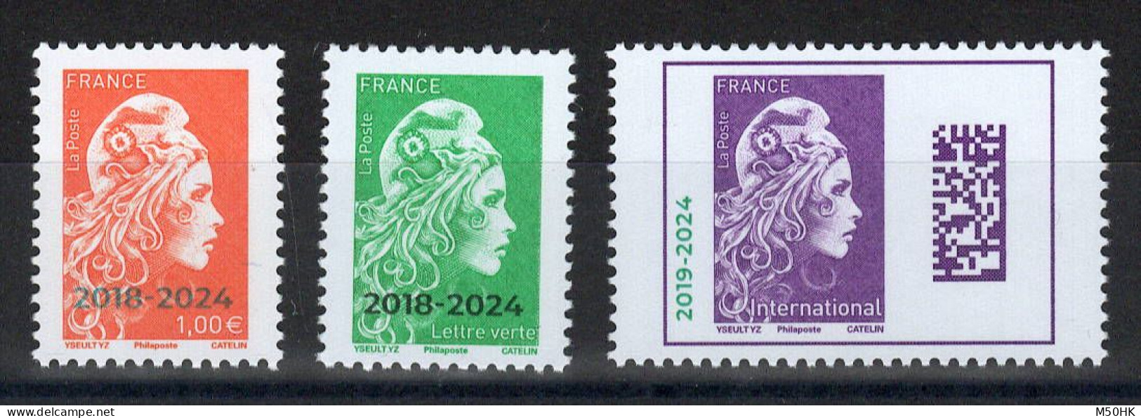 Fin De La Marianne L'engagée , 3 Valeurs Surchargées 2024 , N** MNH Luxe , Hors Abonnement - Unused Stamps