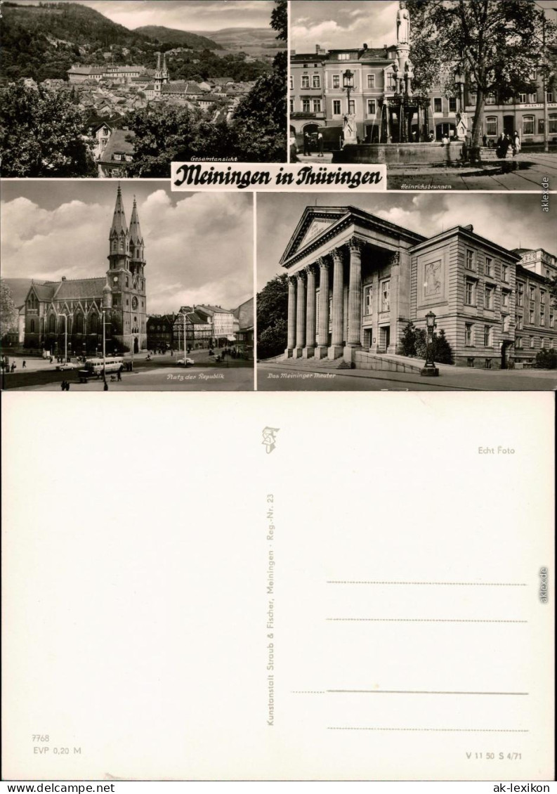 Meiningen Gesamtansicht, Heinrichsbrunnen, Platz Der Republik Und    1971 - Other & Unclassified