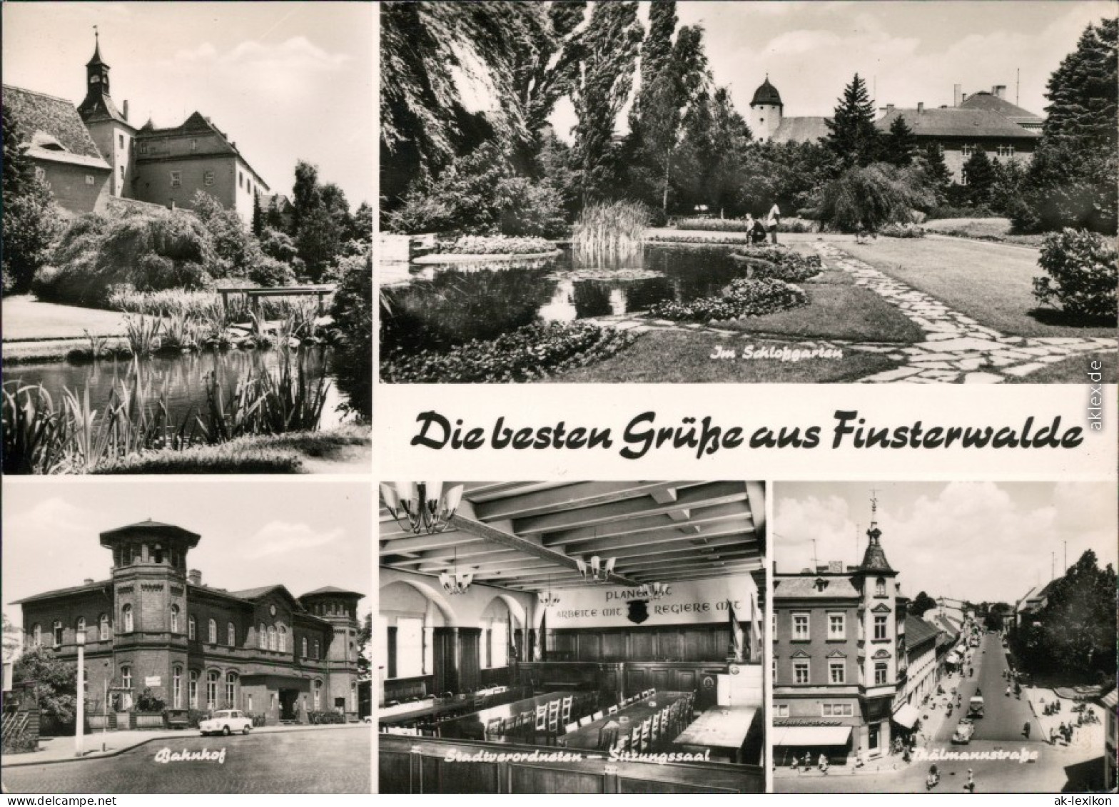 Finsterwalde Grabin Bahnhof, Stadtverordneten Sitzungssaal, Thälmannstraße 1972 - Finsterwalde