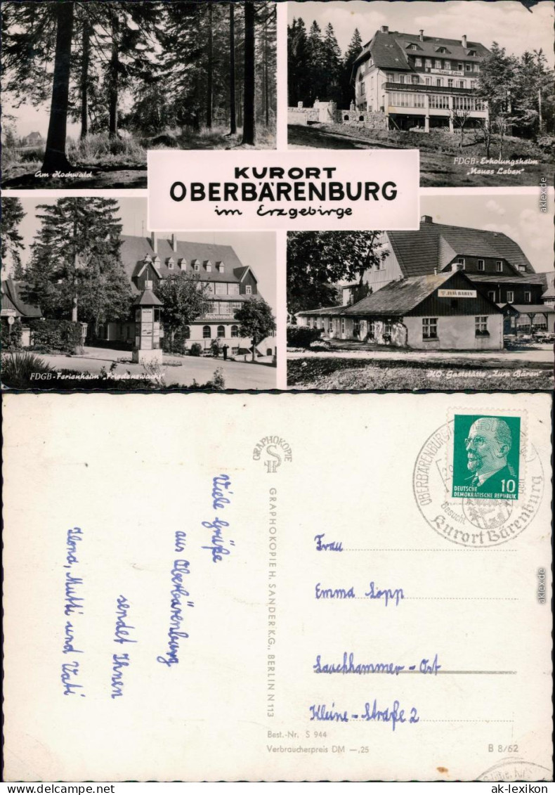 Oberbärenburg Altenberg (Erzgebirge) Am Hochwald, FDGB-Erholungsheim   962 - Altenberg