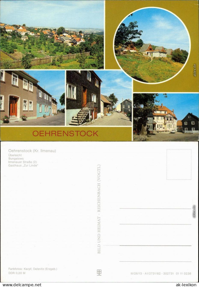 Oehrenstock Übersicht, Bungalow's, Ilmenauer Straße Gaststhaus "Zur Linde" 1982 - Andere & Zonder Classificatie