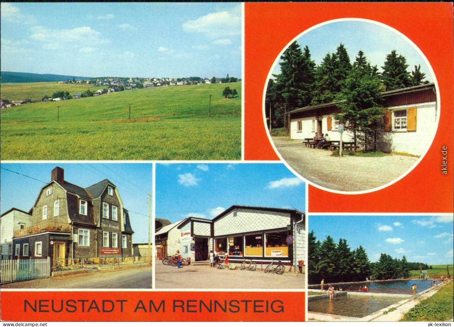 Neustadt Am Rennsteig  FDGB-Erholungsheim  Konsum-Einkaufszentrum, Freibad 1982 - Andere & Zonder Classificatie