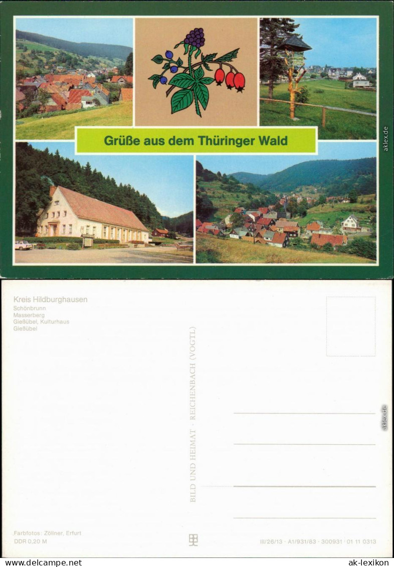 Hildburghausen Schönbrunn, Masserberg, Gießübel - Kulturhaus, Geißübel 1983 - Other & Unclassified