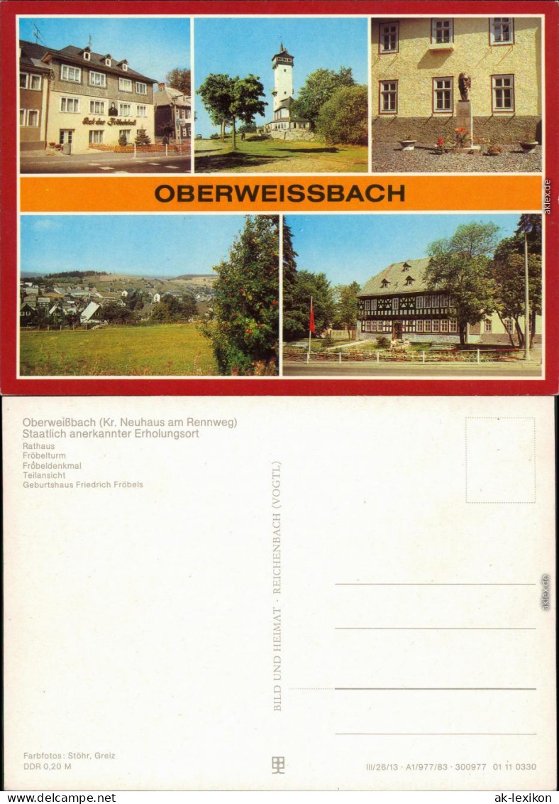 Oberweißbach Rathaus, Fröbelturm, Fröbeldenkmal,  1983 - Autres & Non Classés