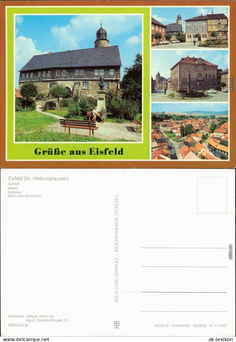 Eisfeld Schloss, Markt, Rathaus, Panorama-Ansicht 1983 - Autres & Non Classés
