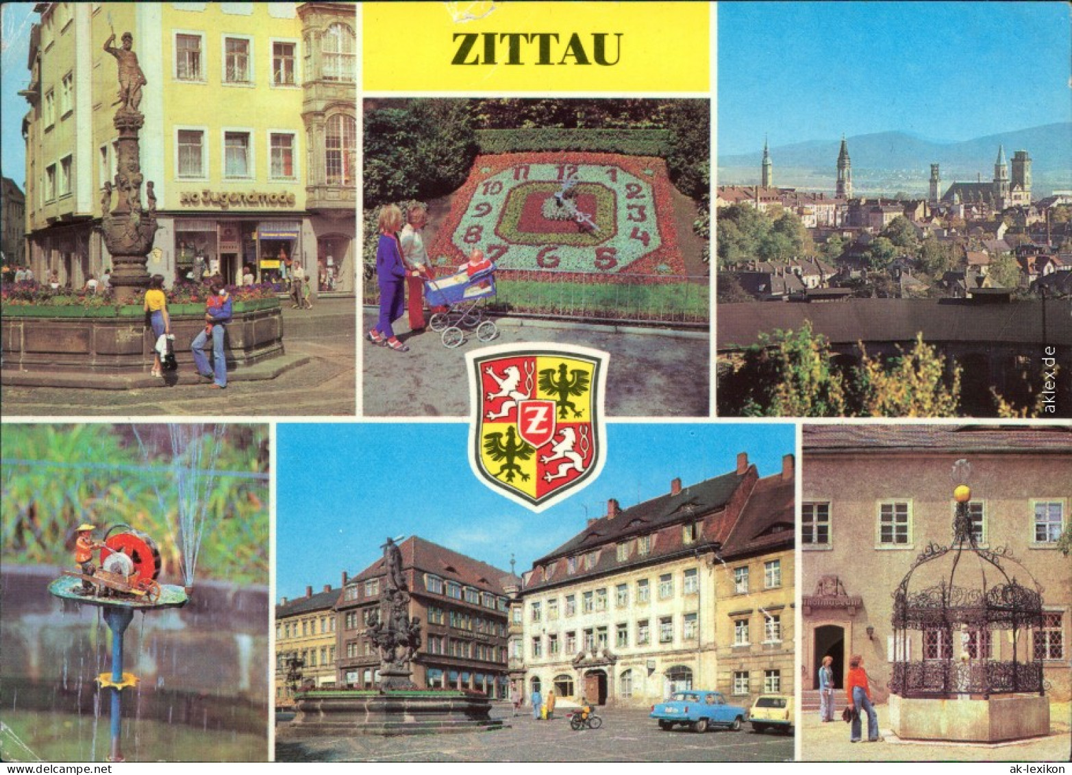 Zittau Rolandbrunnen,   Schleifermännchen, August-Bebel-Platz  1981 - Zittau