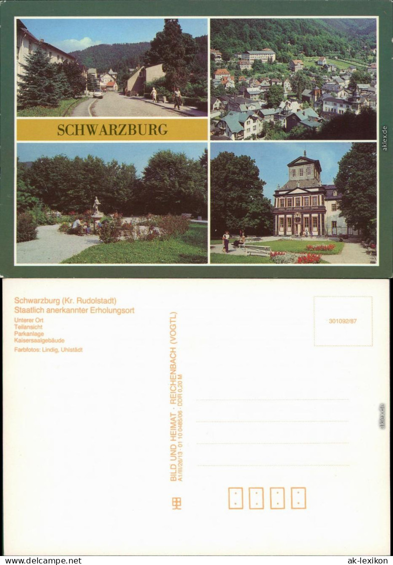 Schwarzburg Unterer Ort, Teilanischt, Parkanlage, Kaisersaalgebäude 1987 - Other & Unclassified