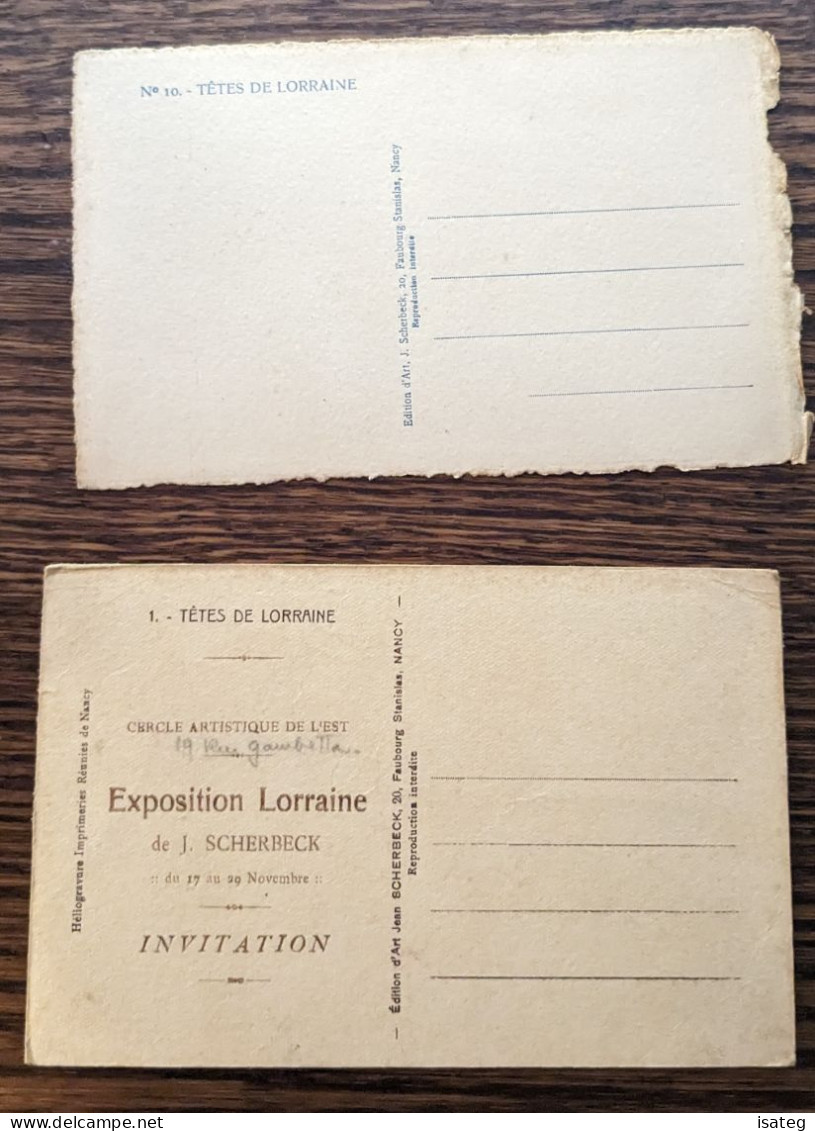 Lot De 2 Cartes Postales Anciennes : Têtes De Lorraine - Scherbeck - Zonder Classificatie