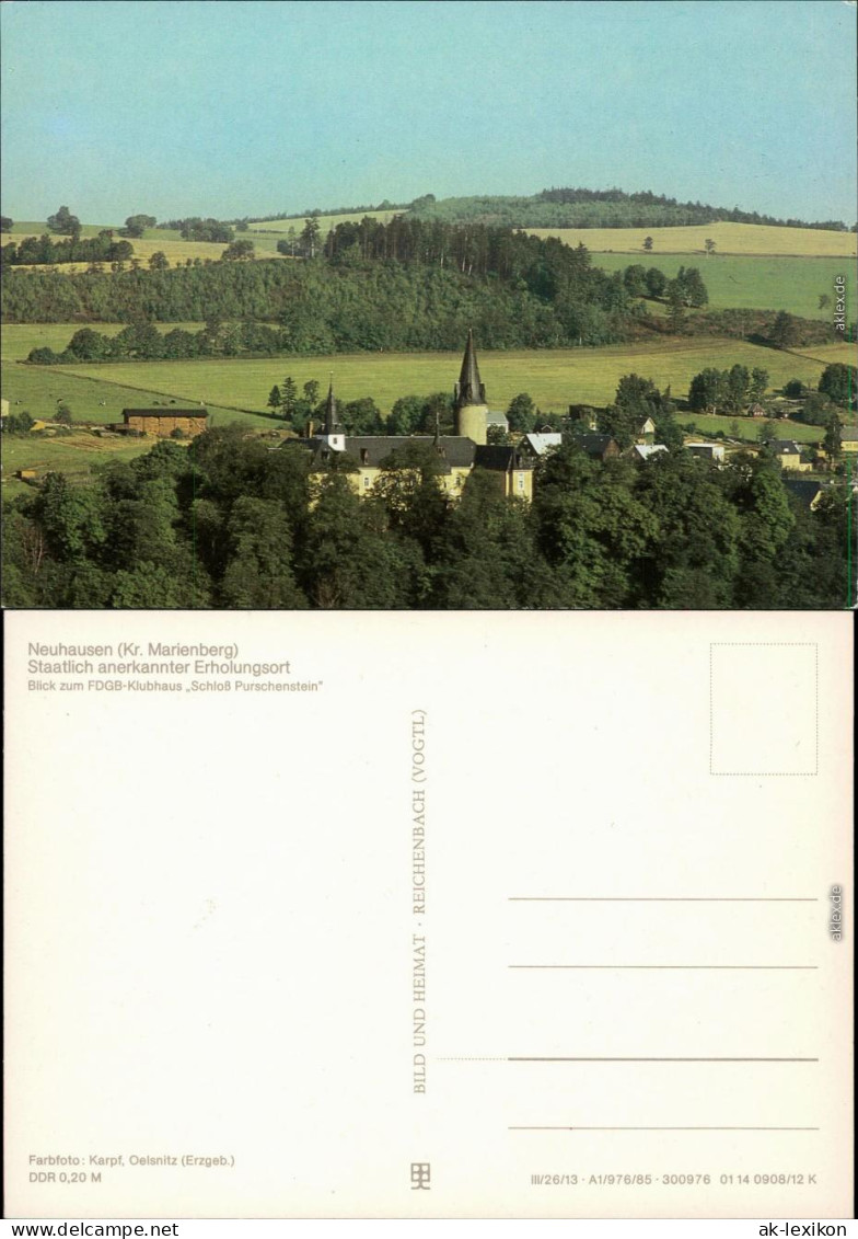 Neuhausen (Erzgebirge) Panorama-Ansicht, Schloss Purschenstein 1985 - Neuhausen (Erzgeb.)