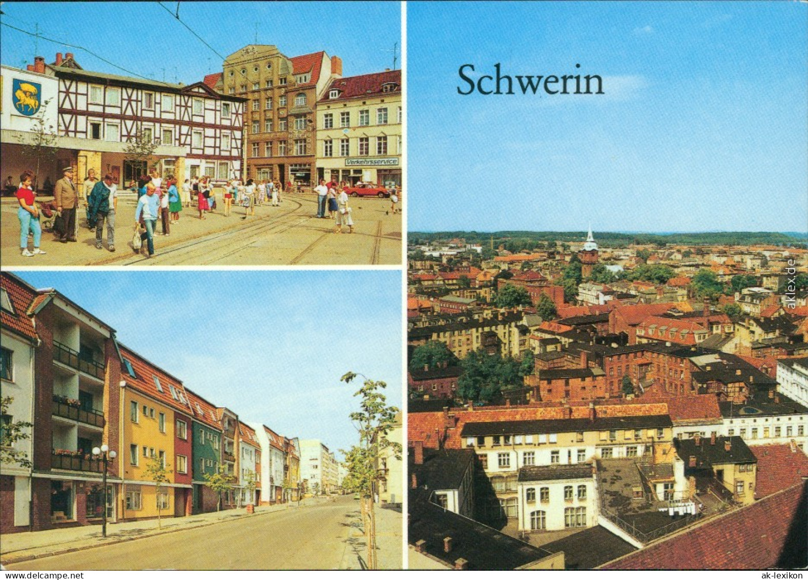 Schwerin Leninplatz, Großer Moor, Teilansicht Ansichtskarte 1988 - Schwerin