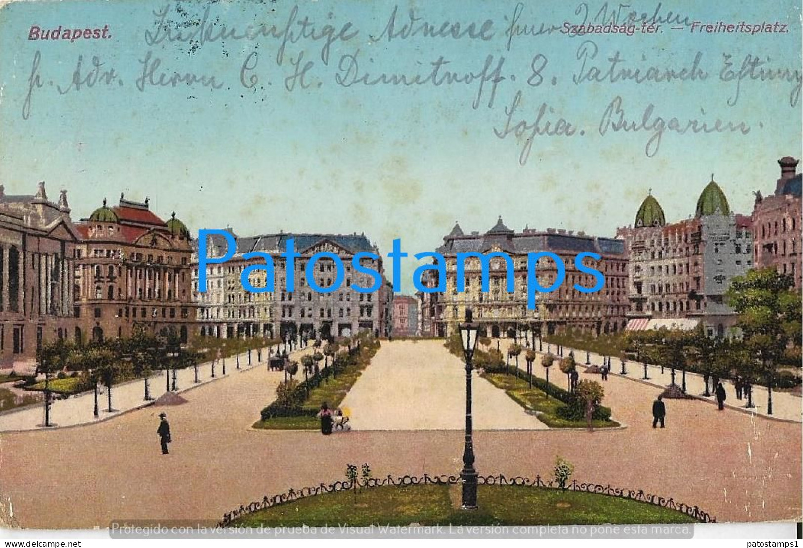 228680 HUNGARY BUDAPEST SZABADSAG TER PLACE CIRCULATED TO GERMANY POSTAL POSTCARD - Hongarije