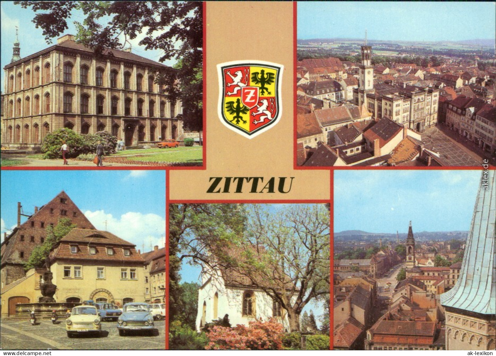 Zittau Kreis-Landwirtschaftsschule,   Samariterinnenbrunnen, Frauenkirche 1983 - Zittau