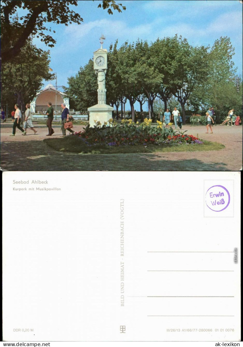 Ahlbeck (Usedom) Kurpark Mit Musikpavillon Bild Heimat Reichenbach  1977 - Altri & Non Classificati