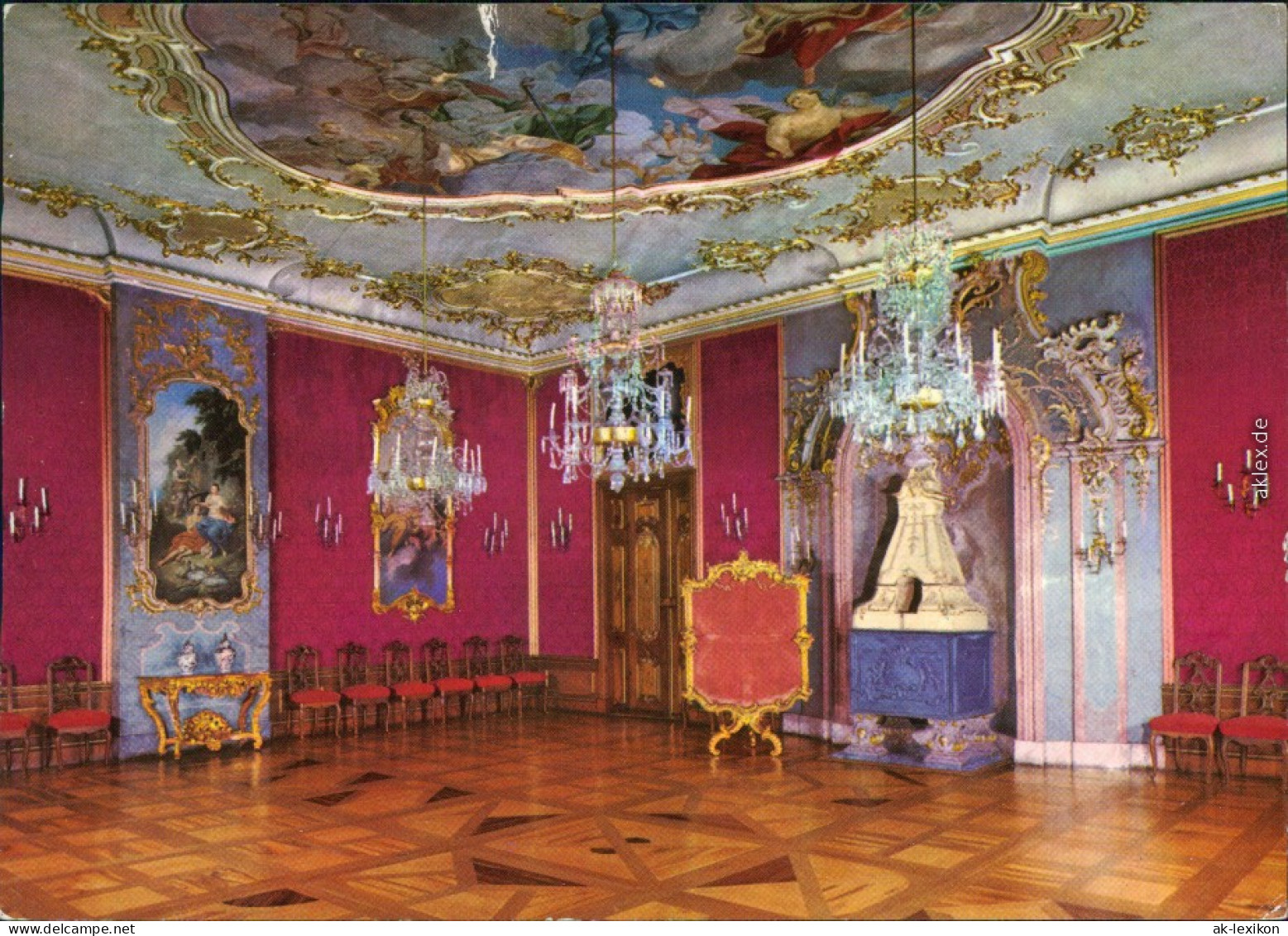 Rudolstadt Staatliche Museen Heidecksburg: Roter Saal Ansichtskarte  1985 - Andere & Zonder Classificatie