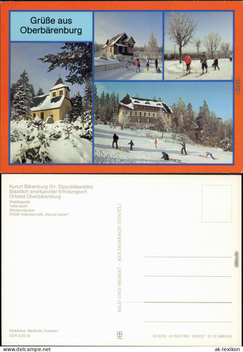 Oberbärenburg Altenberg (Erzgebirge FDGB-Urlaubercafé "Neues Leben" 1985 - Altenberg