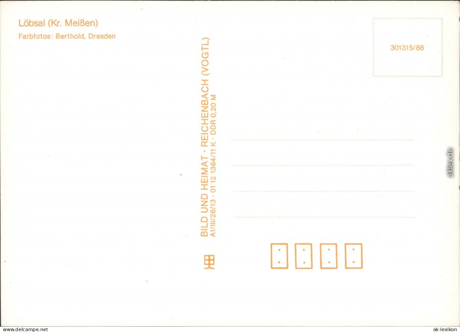 Löbsal Diera-Zehren Gaststätte: Jägerheim Ansichtskarte 1988 - Other & Unclassified