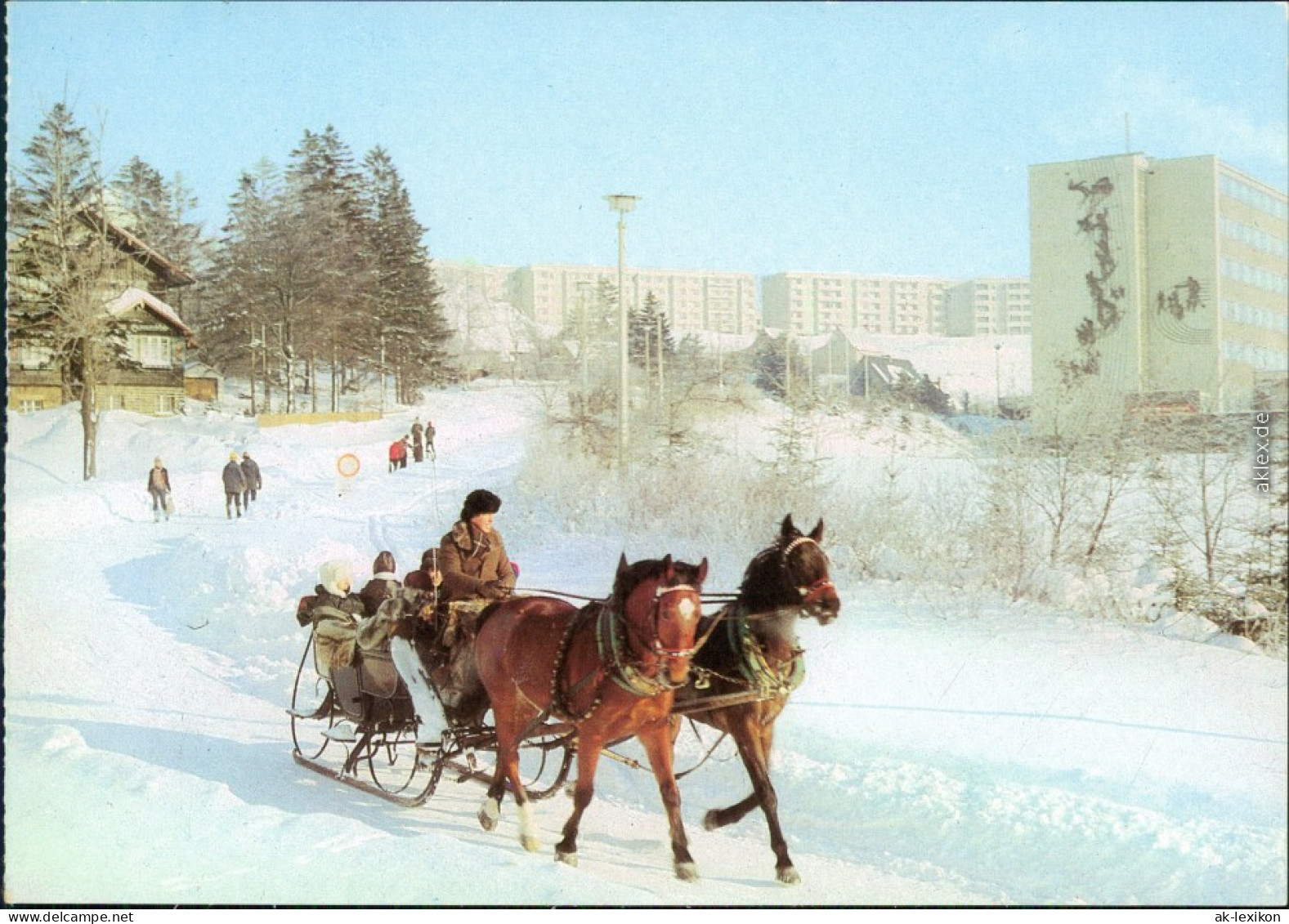 Oberwiesenthal Schlittenfahrt Ansichtskarte Bild Heimat 1984 - Oberwiesenthal