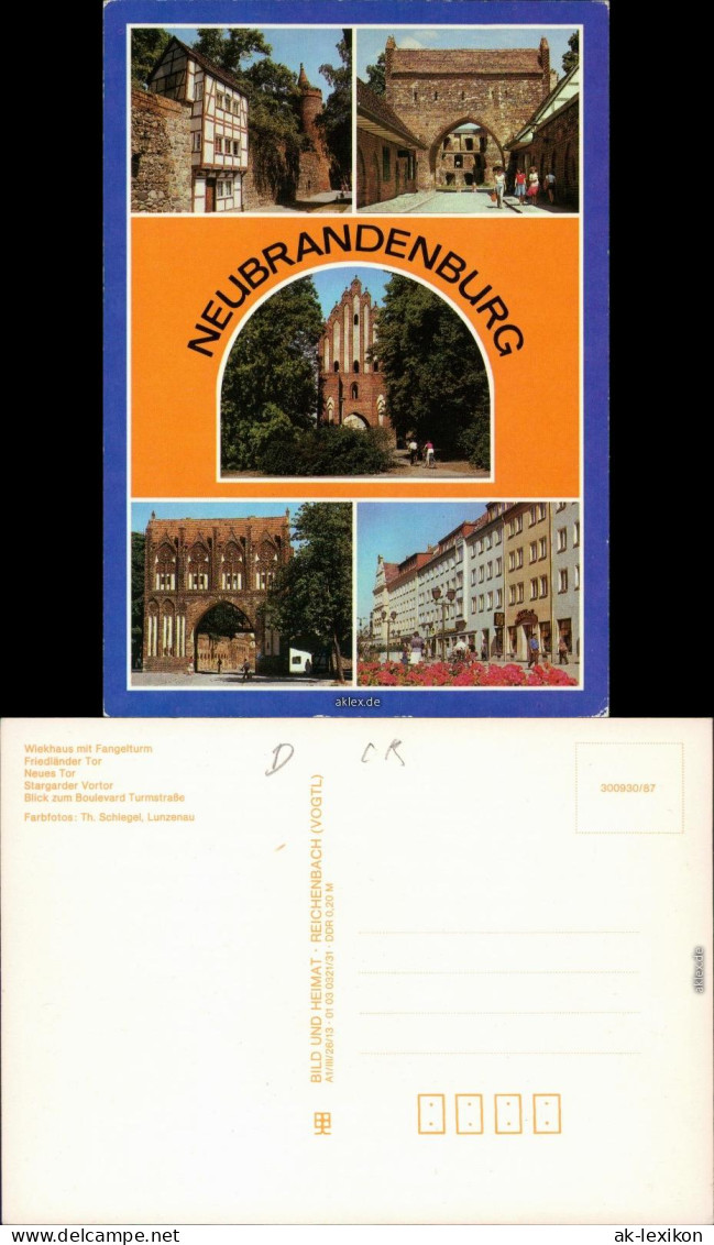 Neubrandenburg  Friedländer Tor, Neues Tor, Stargarder Vortor,  Turmstraße 1987 - Neubrandenburg