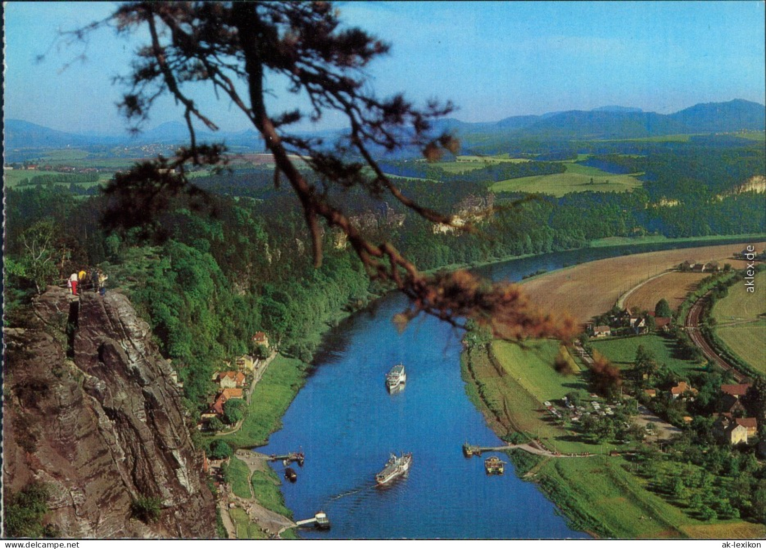 Rathen Blick Von Der Bastei Ansichtskarte Bild Heimat 1984 - Wehlen