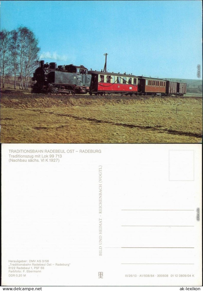  Traditionsbahn Radebeul Ost-Radeburg: Traditionszug Mit Lok 99713 1984 - Trains