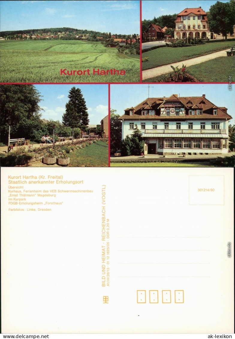 Hartha Tharandt   Magdeburg, Im Kurpark, FDGB-Erholungsheim "Forsthaus" 1990 - Tharandt