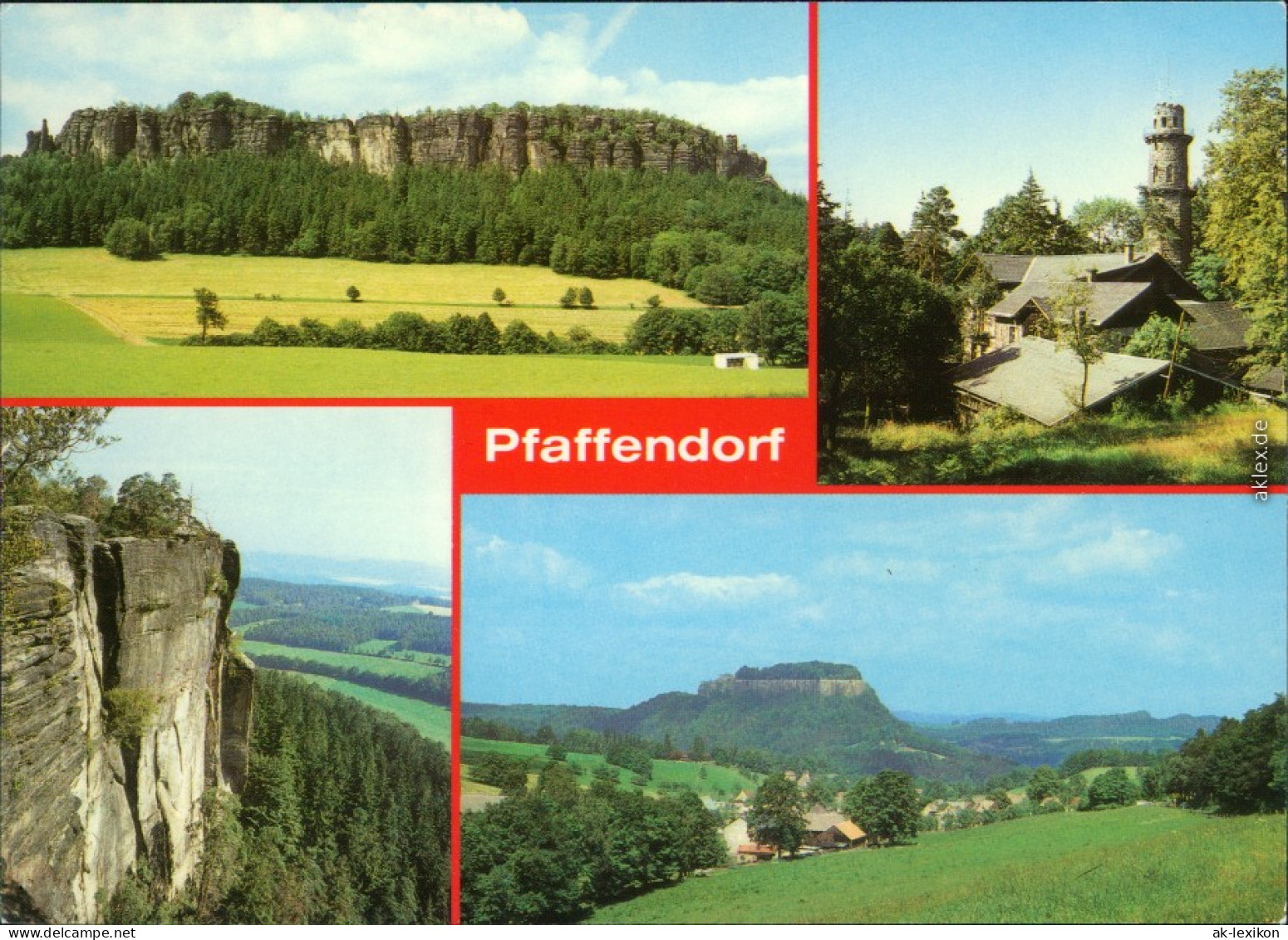 Pfaffendorf Königstein (Sächsische Schweiz)  Aussichtsturm Berggaststätte  1987 - Königstein (Sächs. Schw.)
