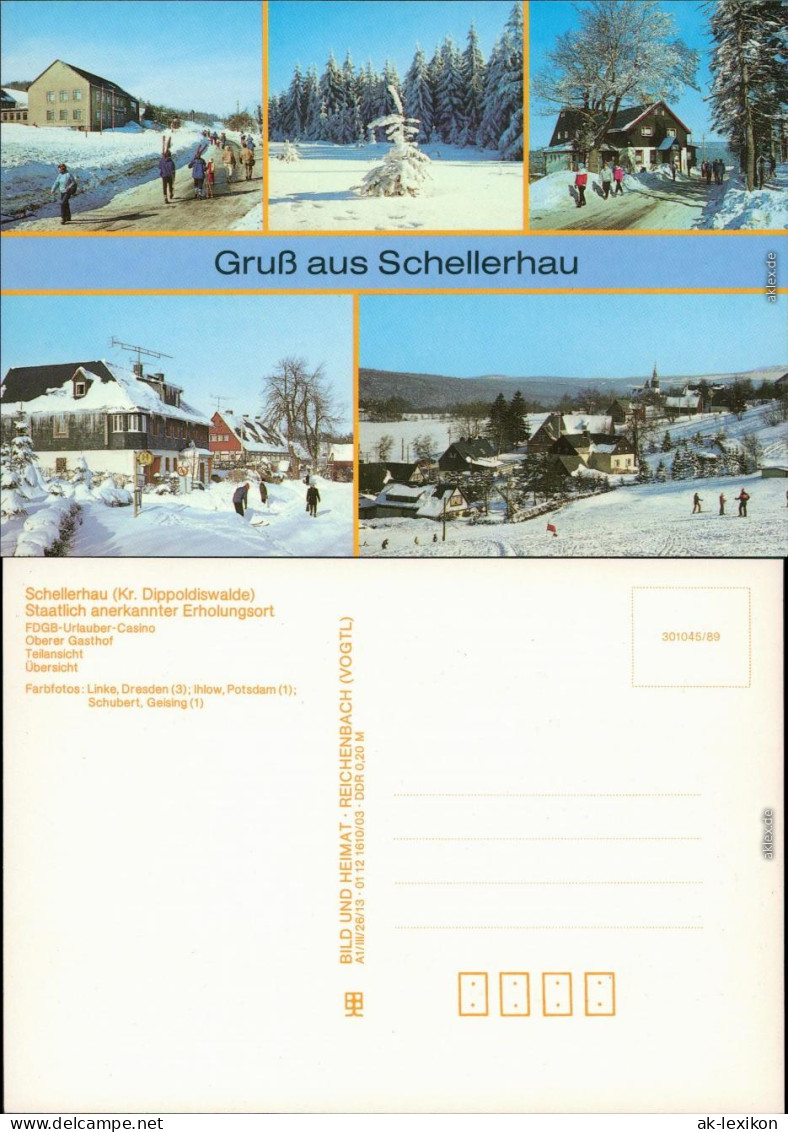 Schellerhau-Altenberg Erzgebirge UrlauberCasino, Oberer Gasthof, Im Winter 1989 - Schellerhau