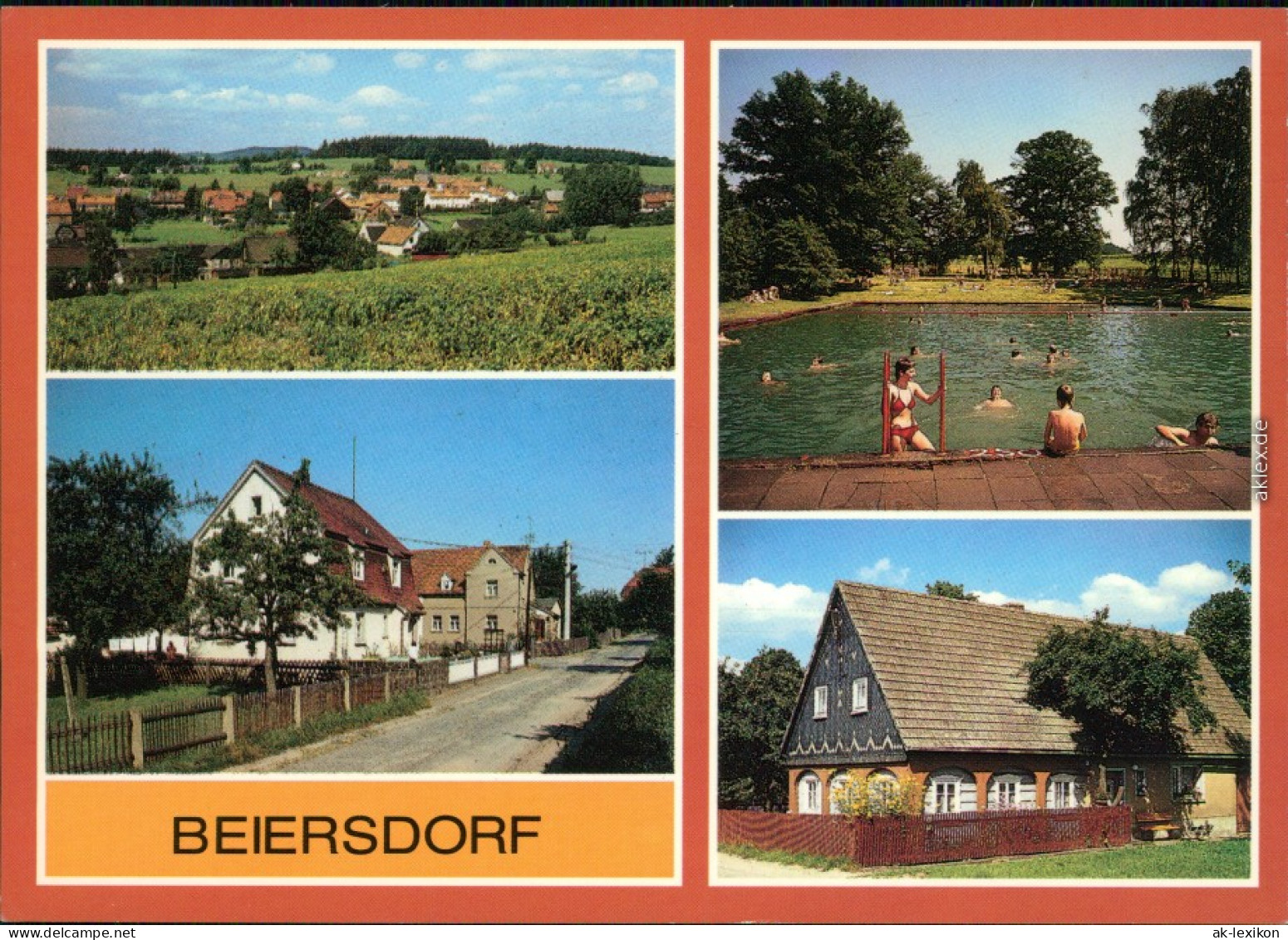 Beiersdorf Übersicht, Alten Siedlung, Freibad, Umgebindehaus 1987 - Andere & Zonder Classificatie