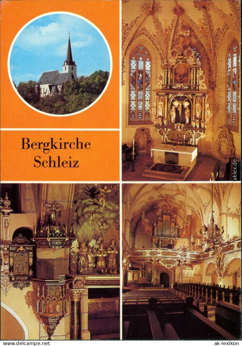 Schleiz Bergkirche: Altar, Kanzel, Orgel Ansichtskarte 1985 - Andere & Zonder Classificatie