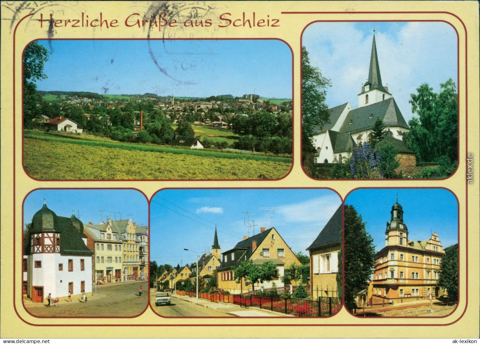 Schleiz Panorama-Ansicht, Kirche, Straßenansicht  Ansichtskarte  1994 - Sonstige & Ohne Zuordnung