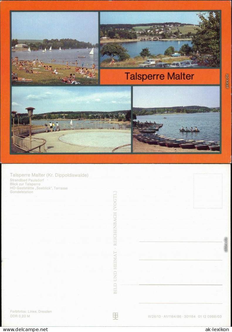 Dippoldiswalde Strandbad Paulsdorf, Blick Zur Talsperre, HO-Gaststätte  1986 - Dippoldiswalde