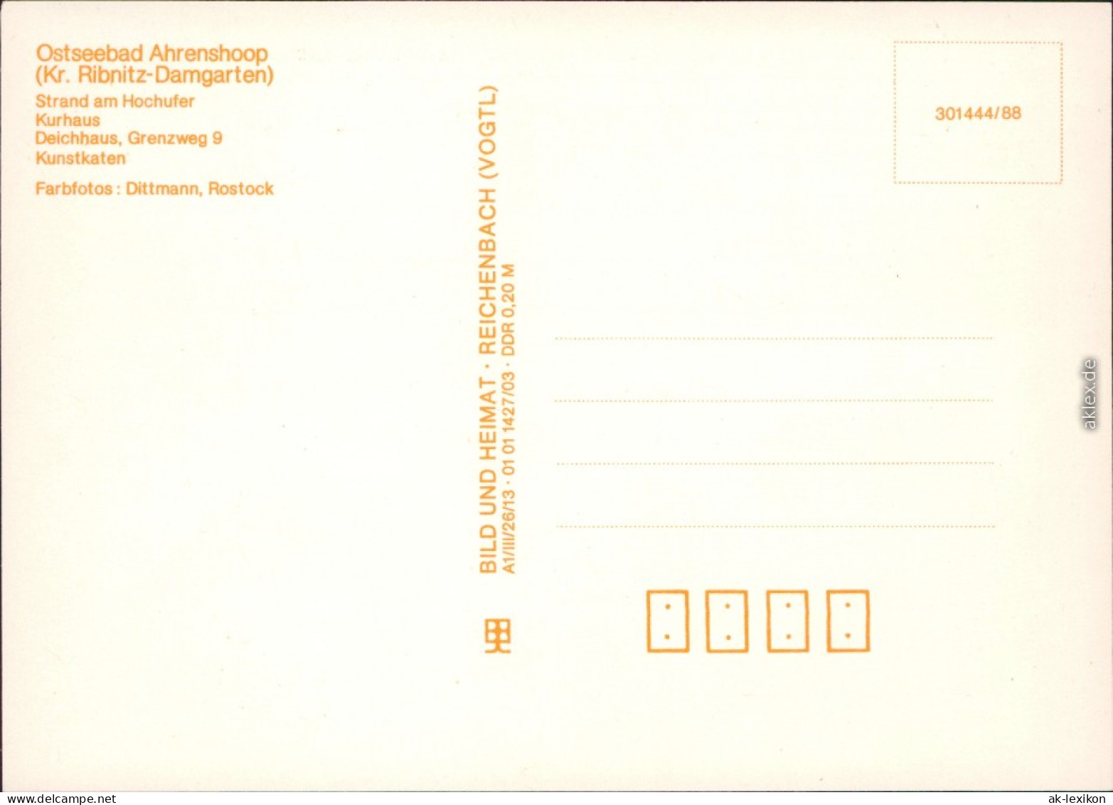Ahrenshoop Strand Am Hochufer, Kurhaus, Deichhaus - Grenzweg 9, Kunstkaten 1988 - Autres & Non Classés