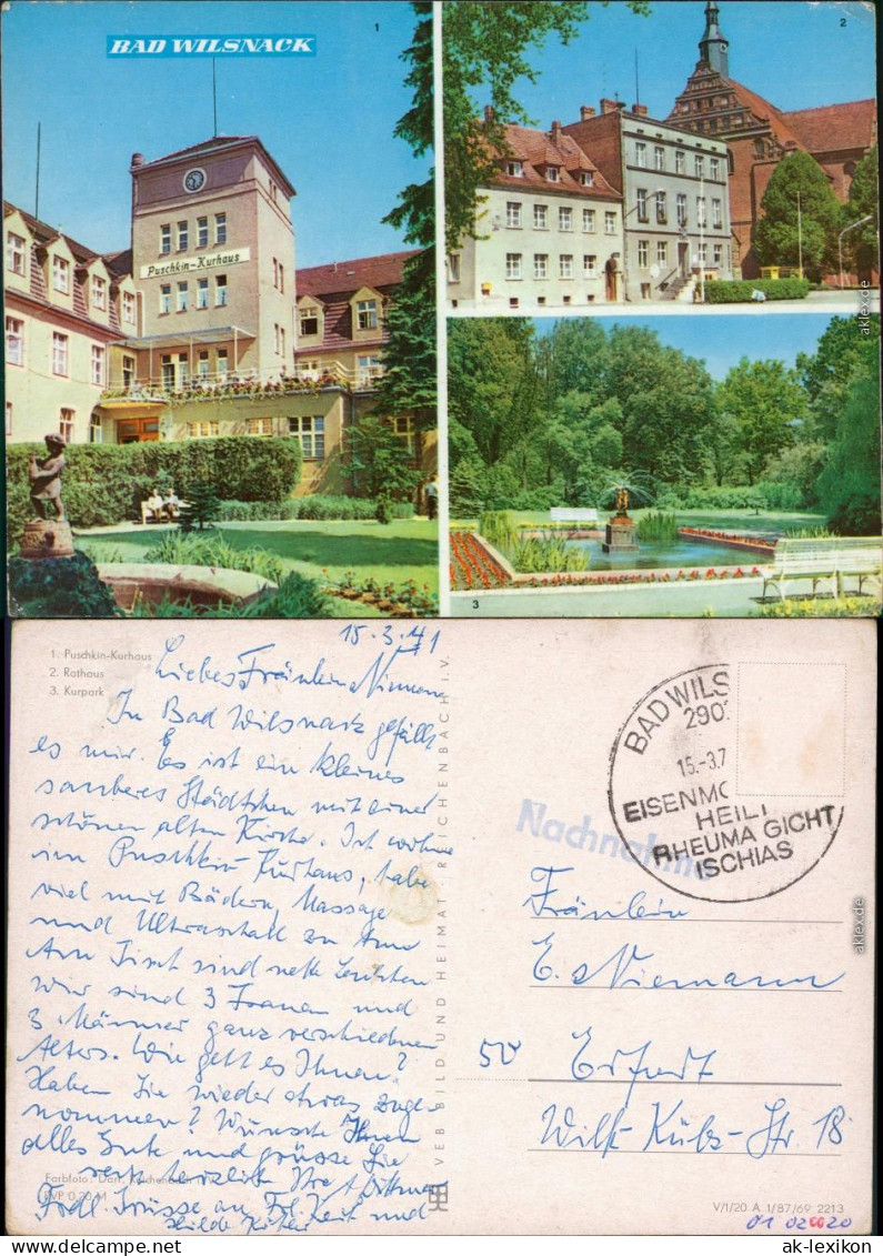 Bad Wilsnack 1. Puschkin-Kurhaus, 2. Rathaus, 3. Kurpark 1969 - Bad Wilsnack