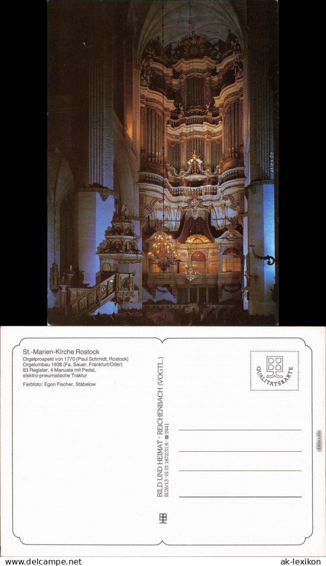 Rostock Marienkirche: Orgel Ansichtskarte 1987 - Rostock