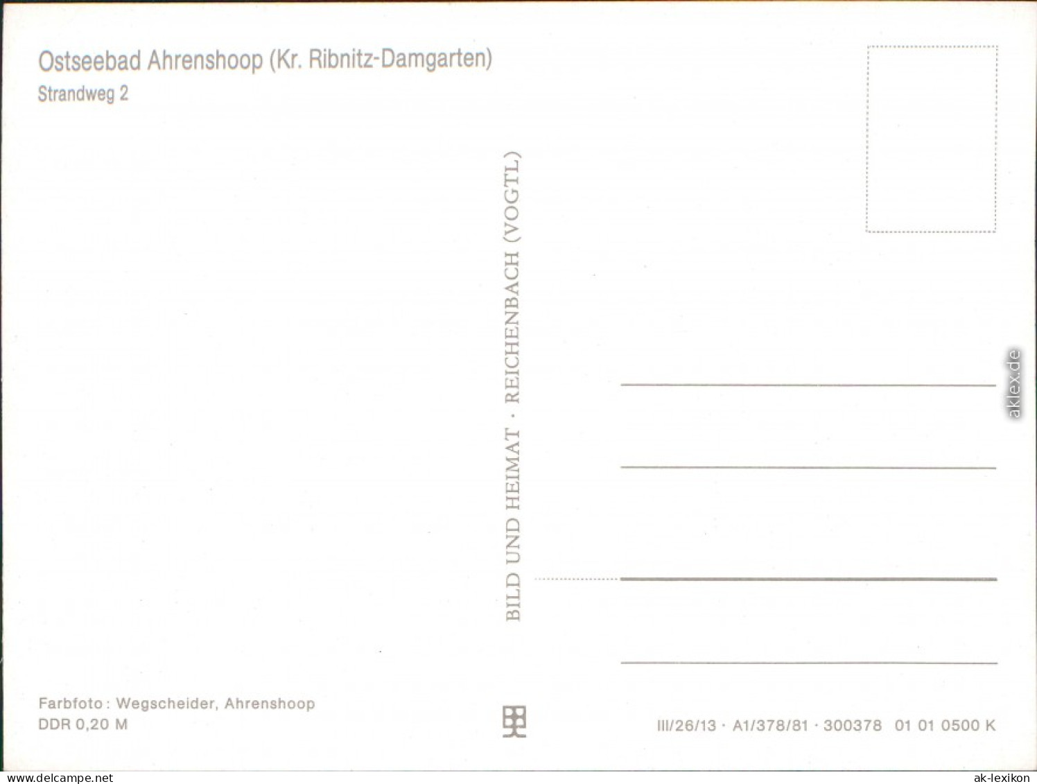 Ahrenshoop Strandweg 2 Ansichtskarte 1981 - Andere & Zonder Classificatie