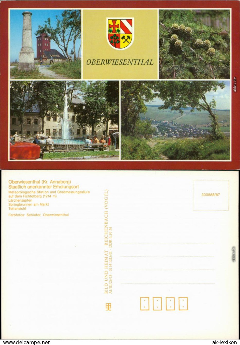 Oberwiesenthal Meteorologische Station Mit Gradmessungssäule   Am Markt  1987 - Oberwiesenthal