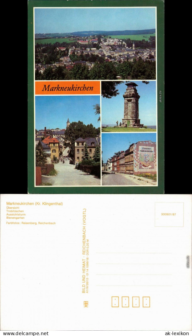 Markneukirchen Übersicht, Trobitzschen, Aussichtsturm, Bienengarten 1987 - Markneukirchen