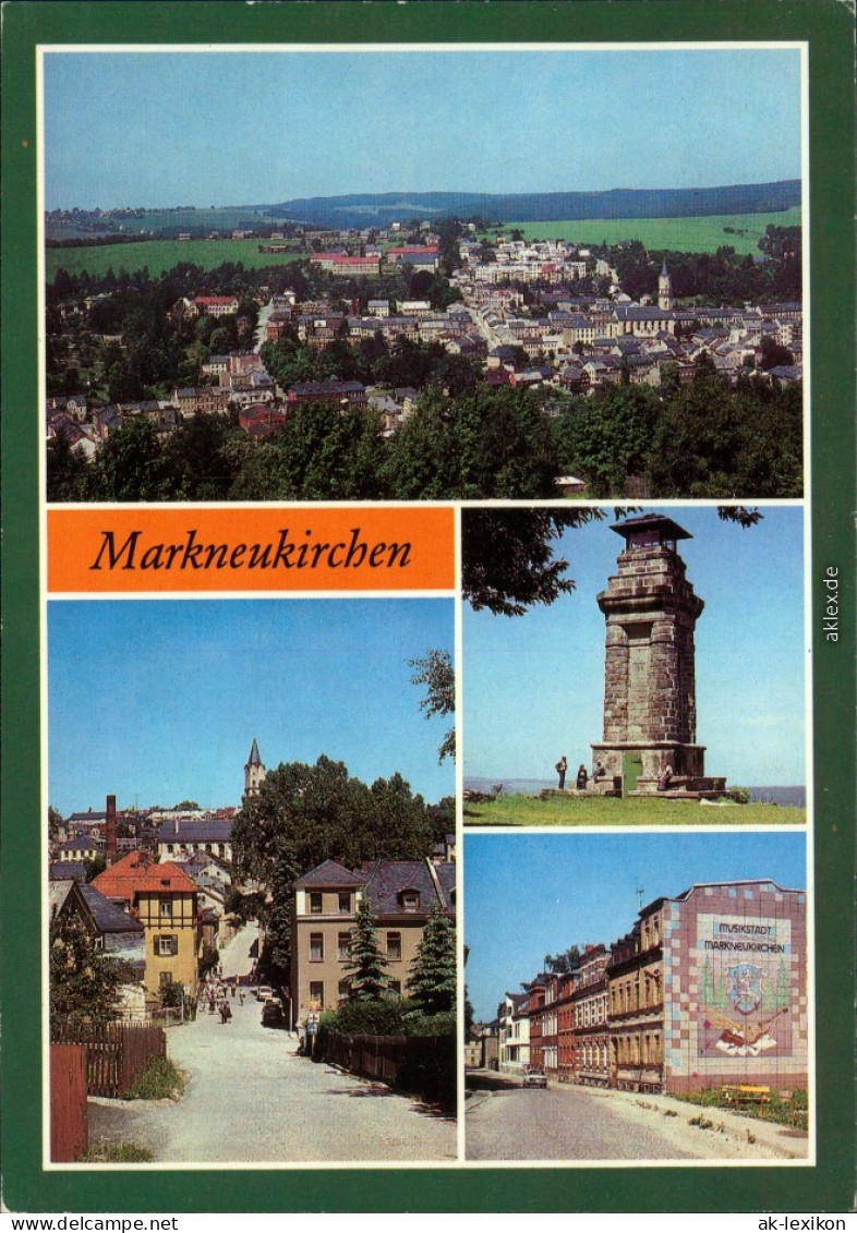 Markneukirchen Übersicht, Trobitzschen, Aussichtsturm, Bienengarten 1987 - Markneukirchen