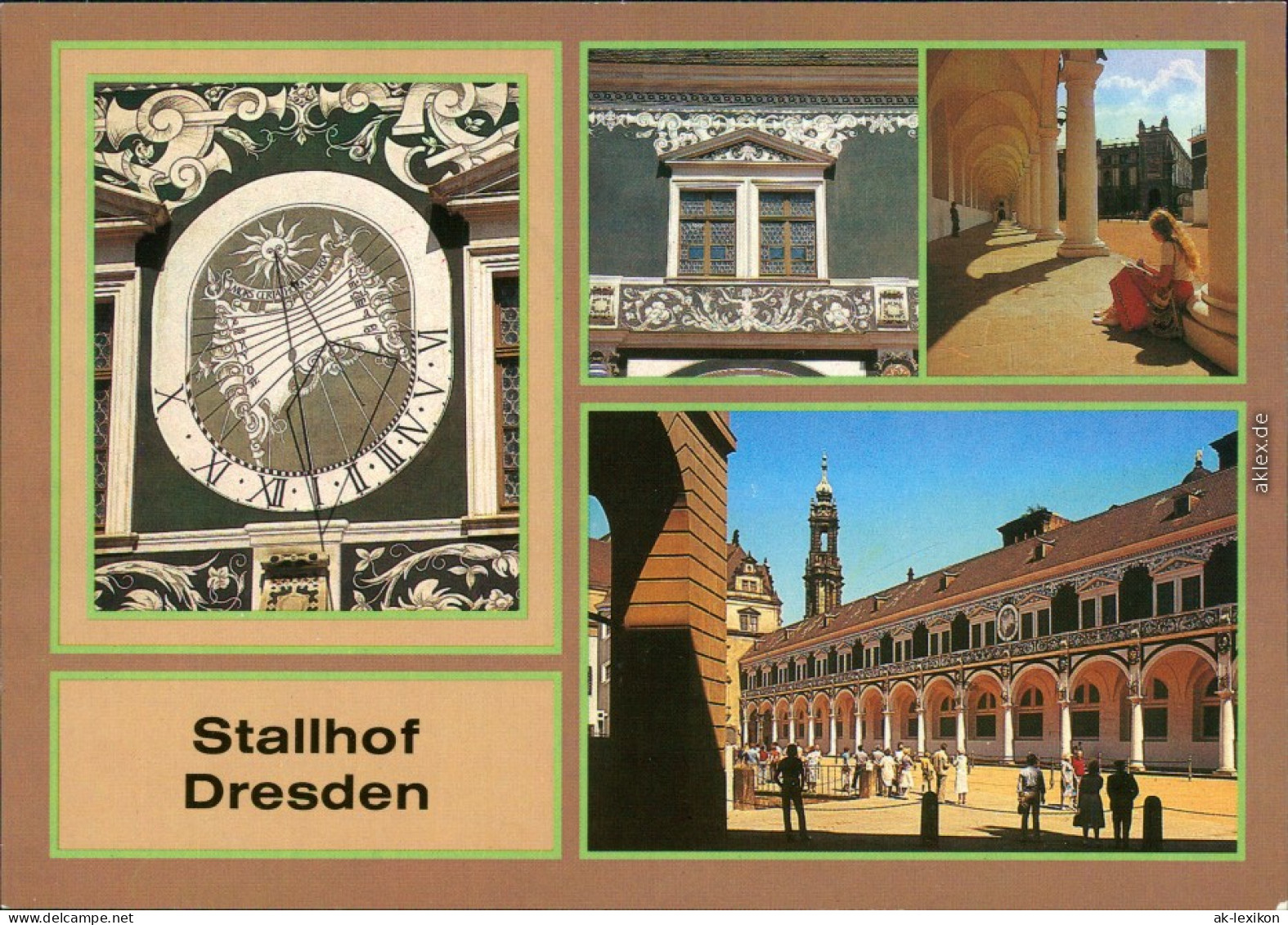 Altstadt Dresden Sonnenuhr, Fassadendetail Am Langen Gang, Langer Gang 1986 - Dresden