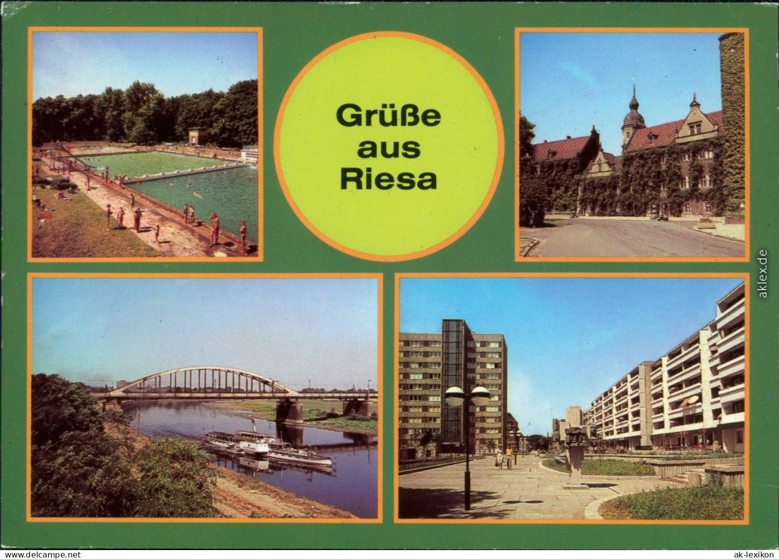 Riesa Freibad Weißen Flotte Dresden, Straße Der DSF Freundschaft 1985 - Riesa